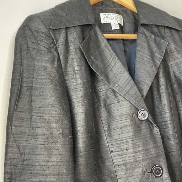 Saks Fifth Avenue Raw Silk FOLIO Collection Blazer - Picture 5 of 11